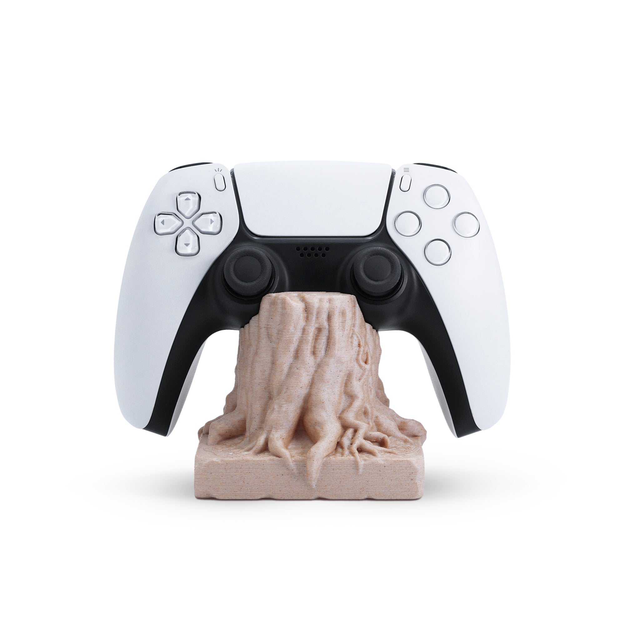 Morpiq RootDock - Tree Root PS5 Controller Stand | 3D Printed | Natural Wood Finish