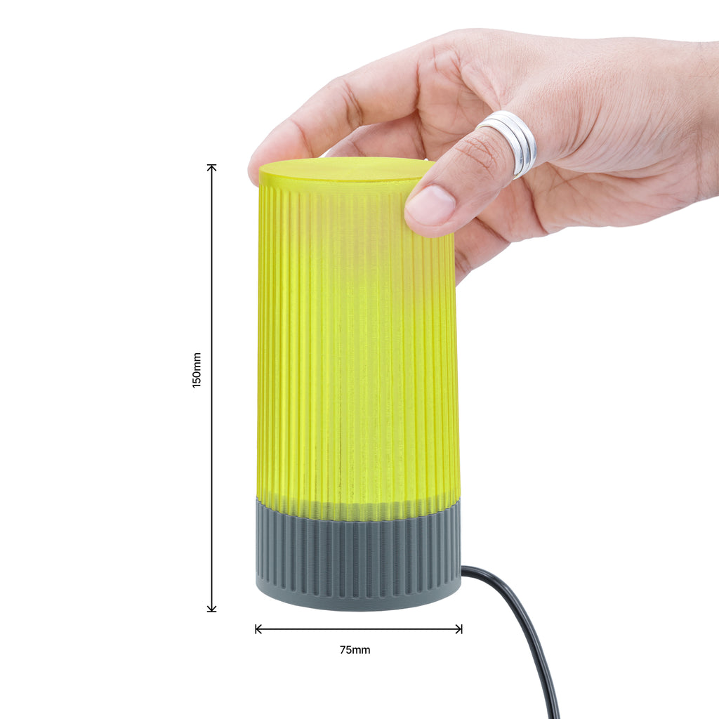 LumaFlute Ambient Desk Light | 3D Printed Table Lamp | Warm LED Glow | Decorative Night Light