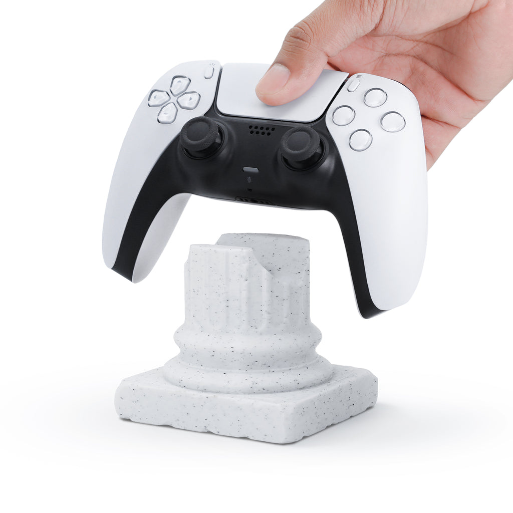 Morpiq ColumnDock - Greek Pillar PS5 Controller Stand | 3D Printed | Marble White