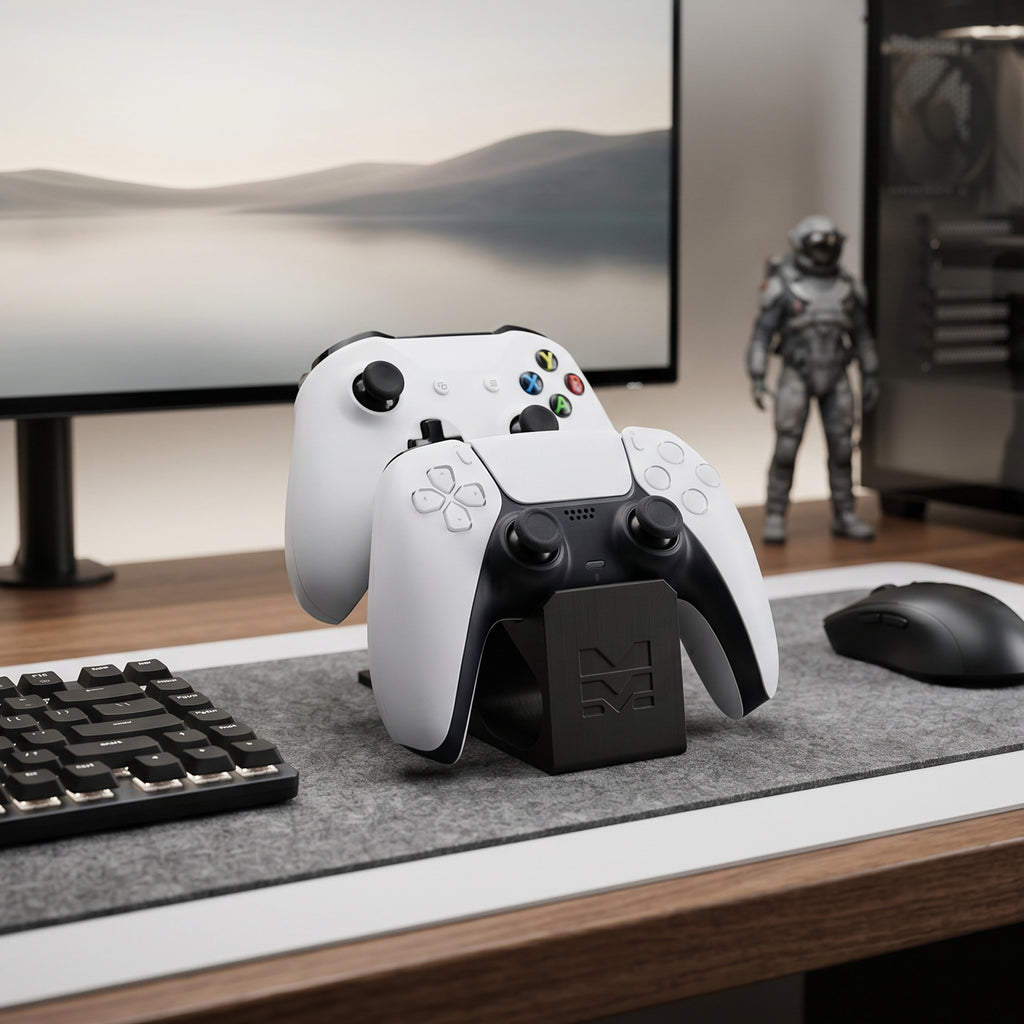 Morpiq Universal Dual Controller Stand – 3D Printed Display Dock for 2 Controllers | PS5, Xbox & PC
