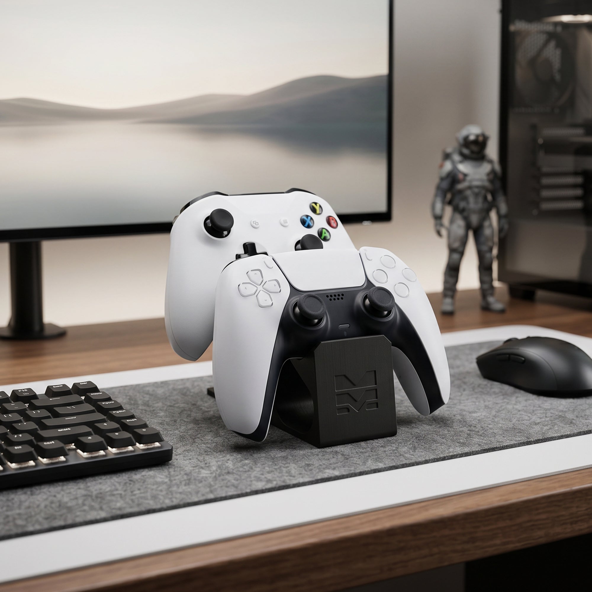 Morpiq Universal Dual Controller Stand – 3D Printed Display Dock for 2 Controllers | PS5, Xbox & PC